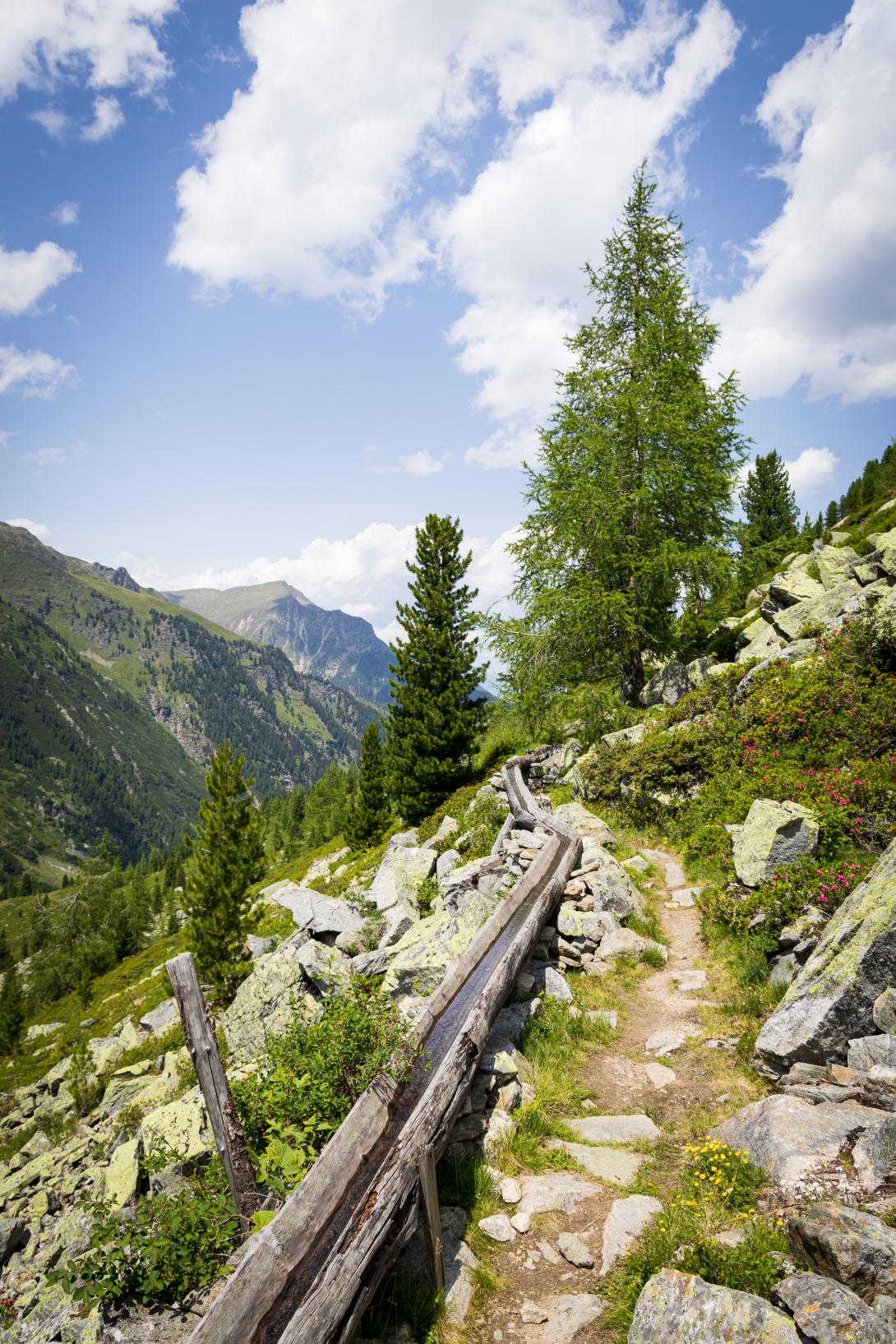 Ein Waal zum Wassertransport im Ötztal, Tirol.