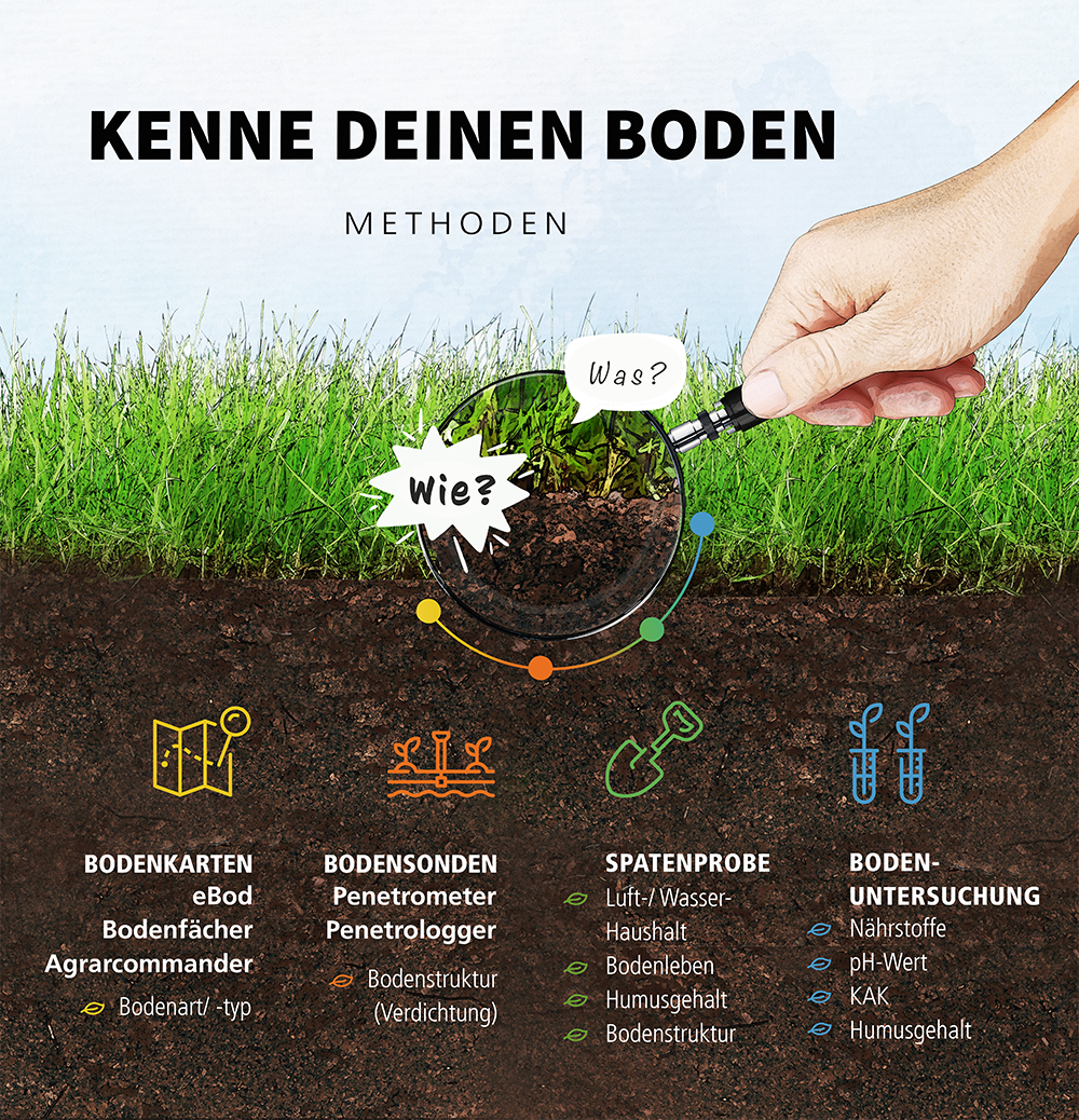 Grafik mit einer Auflistung unterschiedlicher Möglichkeiten der Bodenbeurteilung